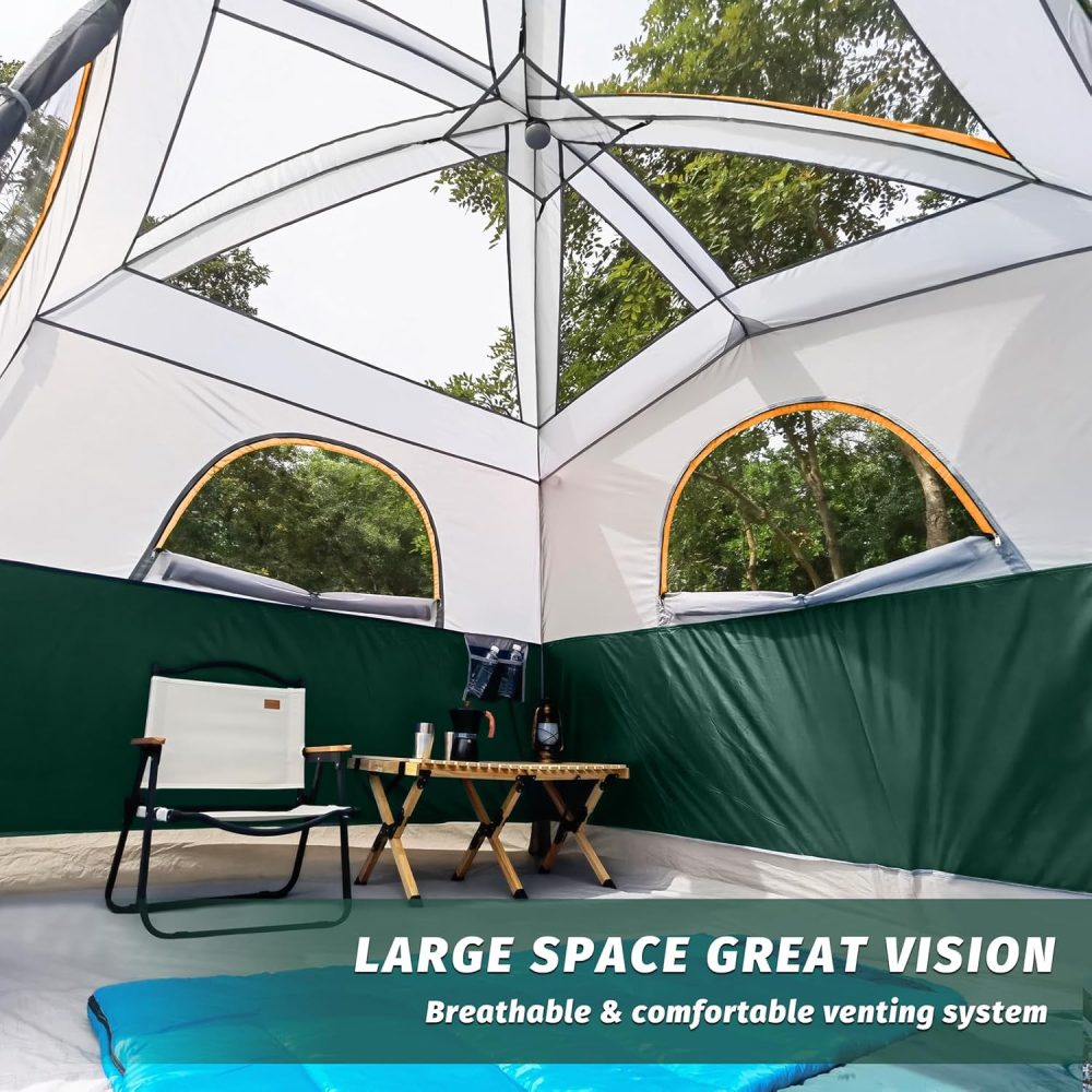 UNP Tents 6 Person Waterproof Windproof Easy Setup,Double Layer Family Camping Tent with 1 Mesh Door & 5 Large Mesh Windows -10'X9'X78in(H) - Image 4