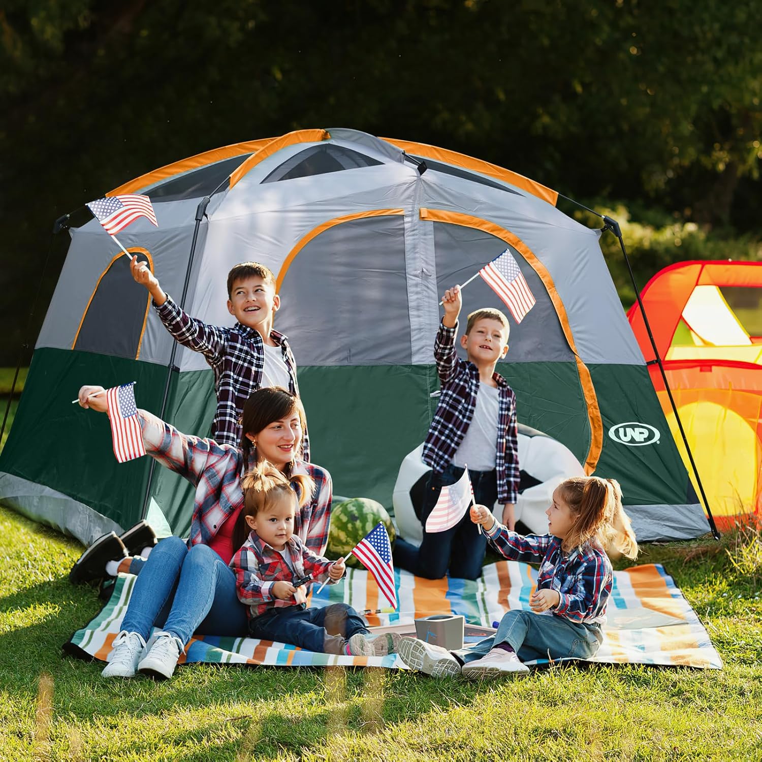 UNP Tents 6 Person Waterproof Windproof Easy Setup,Double Layer Family Camping Tent with 1 Mesh Door & 5 Large Mesh Windows -10'X9'X78in(H) - Image 6